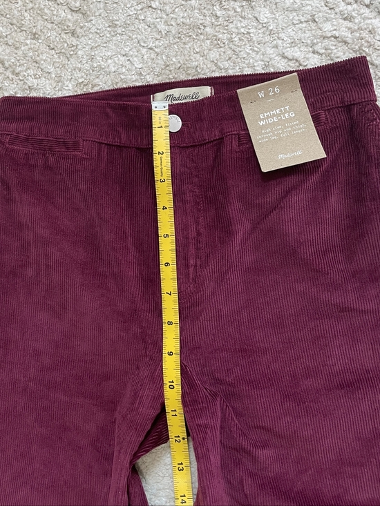 Madewell Wide Leg Corduroy Pants in Deep Burgundy Sise 26 - Picture 11 of 16
